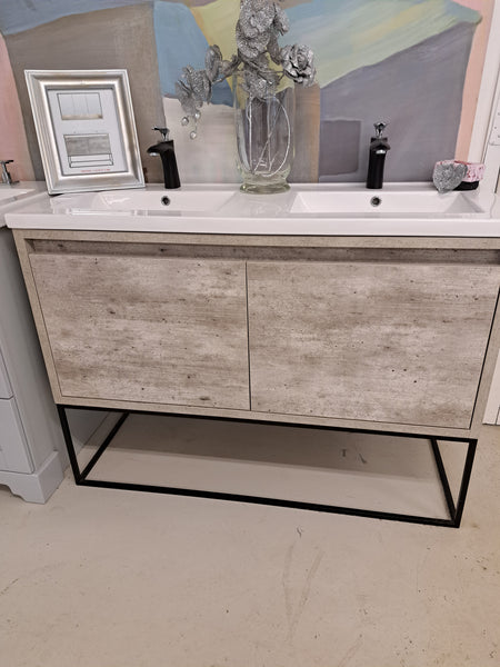 VANITY 48" DOUBLE SINK with ceramic top and 2 faucets