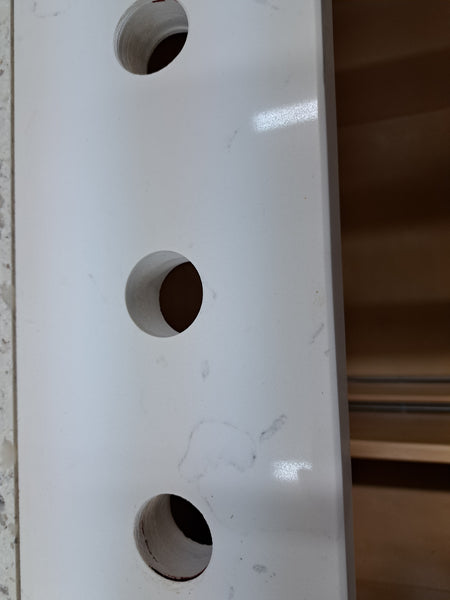 VANITY WHITE WITH CARRERA QUARTZ TOP (3 HOLES) AND SINK $ 600