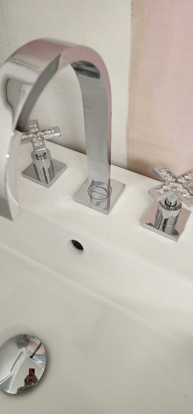 24" Gray Solid Wood Vanity with Kohler Ceramic Top and Faucet