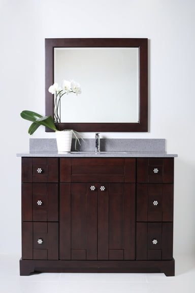 42" SOLID WOOD VANITY  ESPRESSO WITH QUARTZ TOP AND SINK