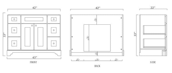 42" Espresso Damian Vanity Base Only