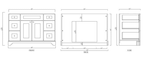 48" Espresso Damian Vanity Base Only
