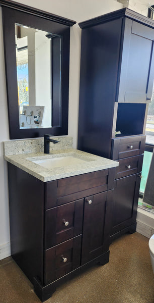 24" Solid Wood Vanity/Linen/Quartz top/Sink/Faucet 70%OFF