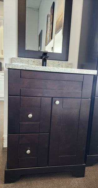 24" Solid Wood Vanity/Linen/Quartz top/Sink/Faucet 70%OFF
