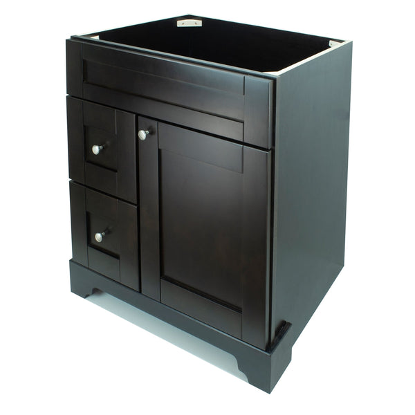 24" Espresso Damian Vanity with Concrete Leather Quartz