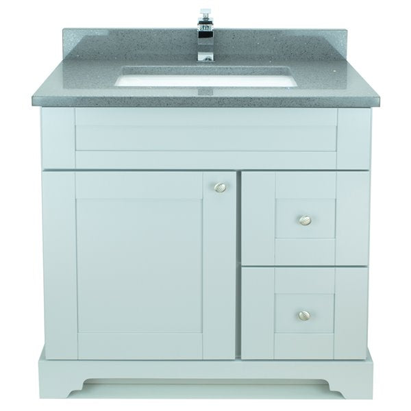 36" Grey Damian Vanity with Milky Way Quartz