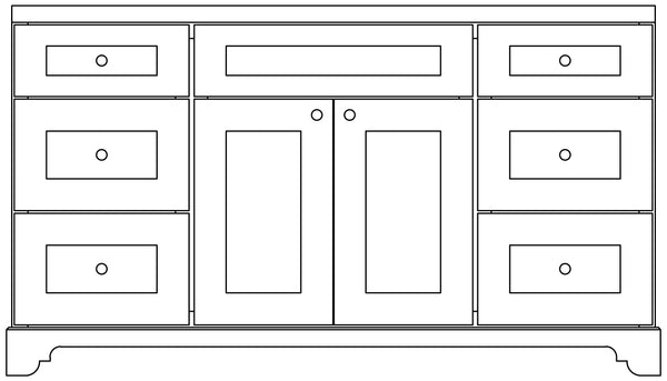 60" Espresso Damian Vanity Base Only