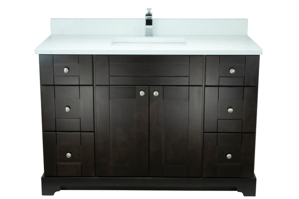 42" Espresso Damian Vanity with Carrera Quartz
