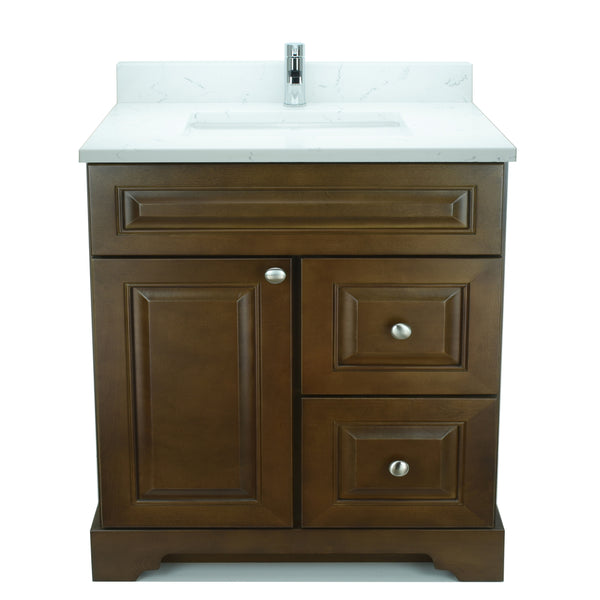 36" Royalwood Damian Vanity with Carrera Quartz