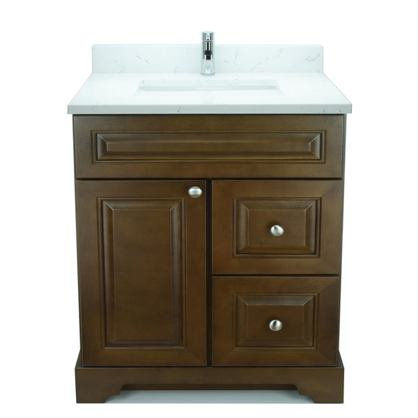30" Royalwood Damian Vanity with Carrera Quartz