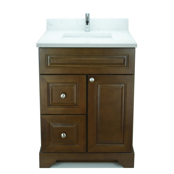 24" Royalwood Damian Vanity with Carrera Quartz