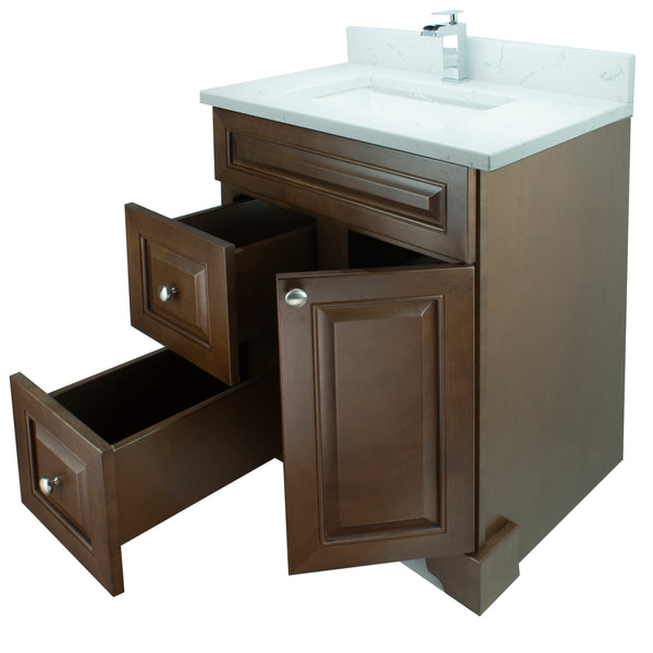 30" Royalwood Damian Vanity with Carrera Quartz