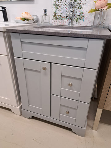 VANITY 24" SOLID WOOD in Grey with quartz top and sink and faucet $ 500