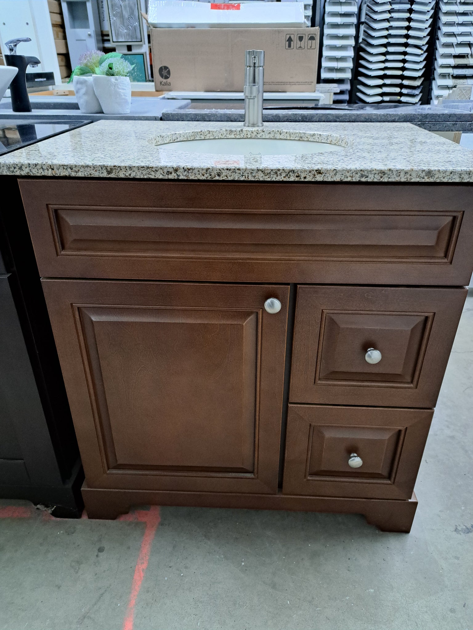 VANITY Solid Wood 30" with granite top and sink and faucet