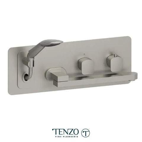 Delano - Wall mount tub filler with retractable hose & swivel spout