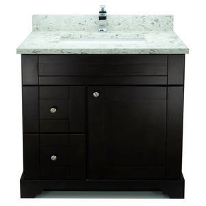 36" Espresso Damian Vanity with Milky Way Quartz