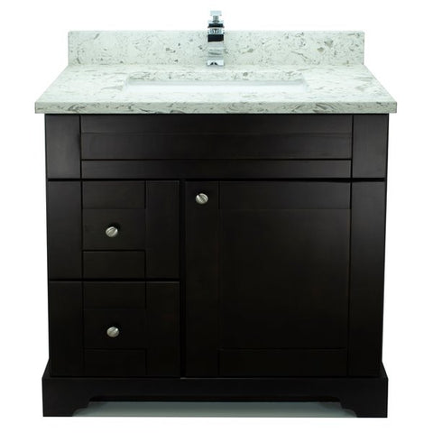 36" Espresso Damian Vanity with Milky Way Quartz