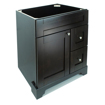 24" Espresso Damian Vanity with Concrete Leather Quartz