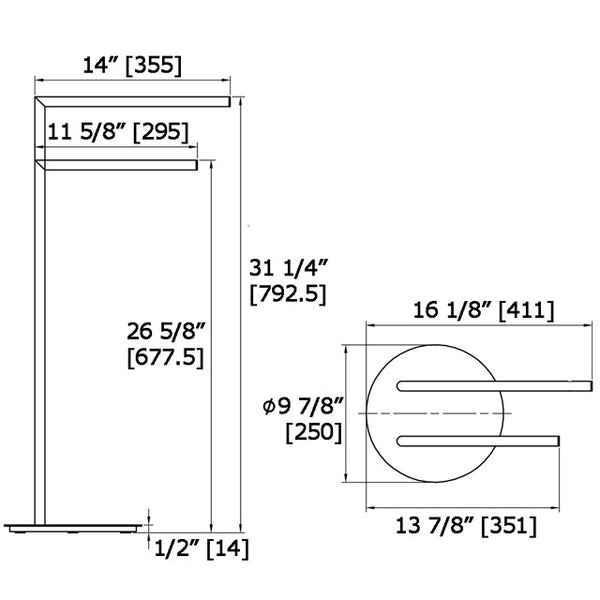 Floor Stand Double Towel Bar 9003