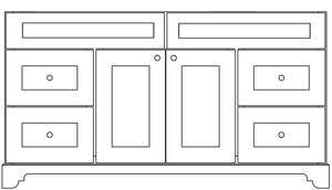 72" White Damian Vanity with Classique Calcutta Quartz