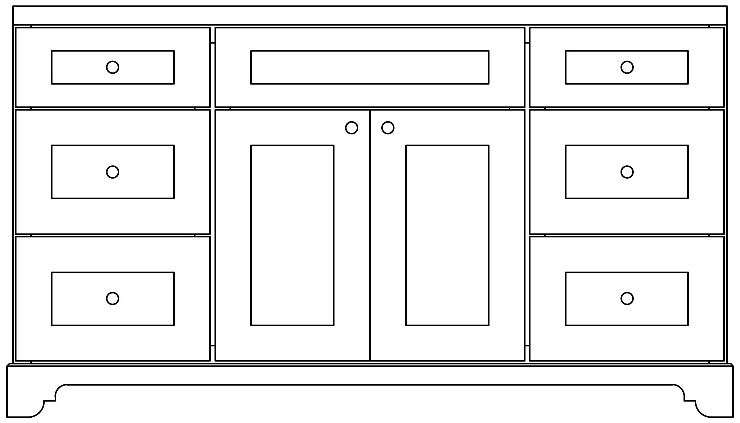 60" Espresso Damian Vanity Base Only