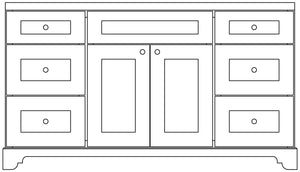 60" Espresso Damian Vanity Base Only