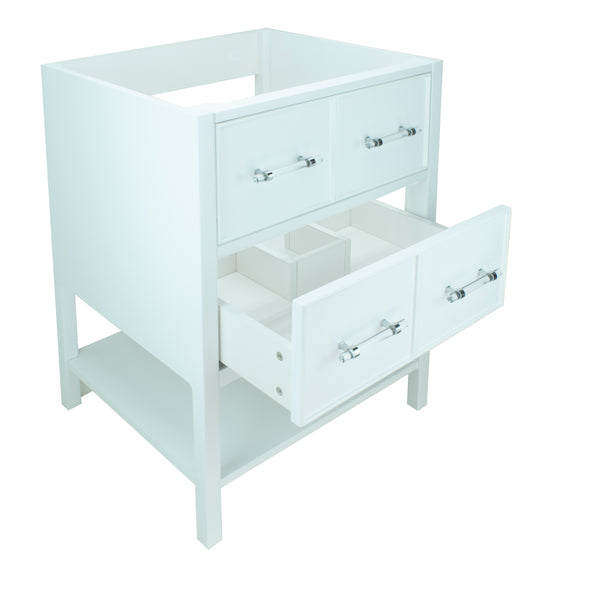 30" White Gemma Vanity Base Only