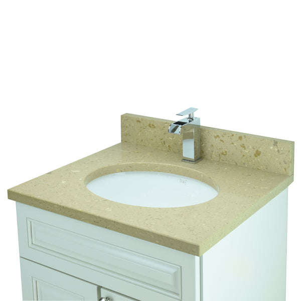 30" Antique White Damian Vanity with Royal Brown Quartz