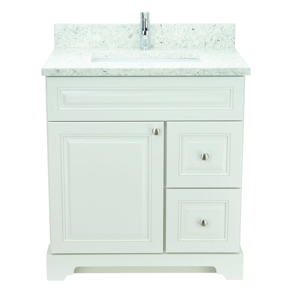 24" Antique White Damian Vanity with Topaz Quartz