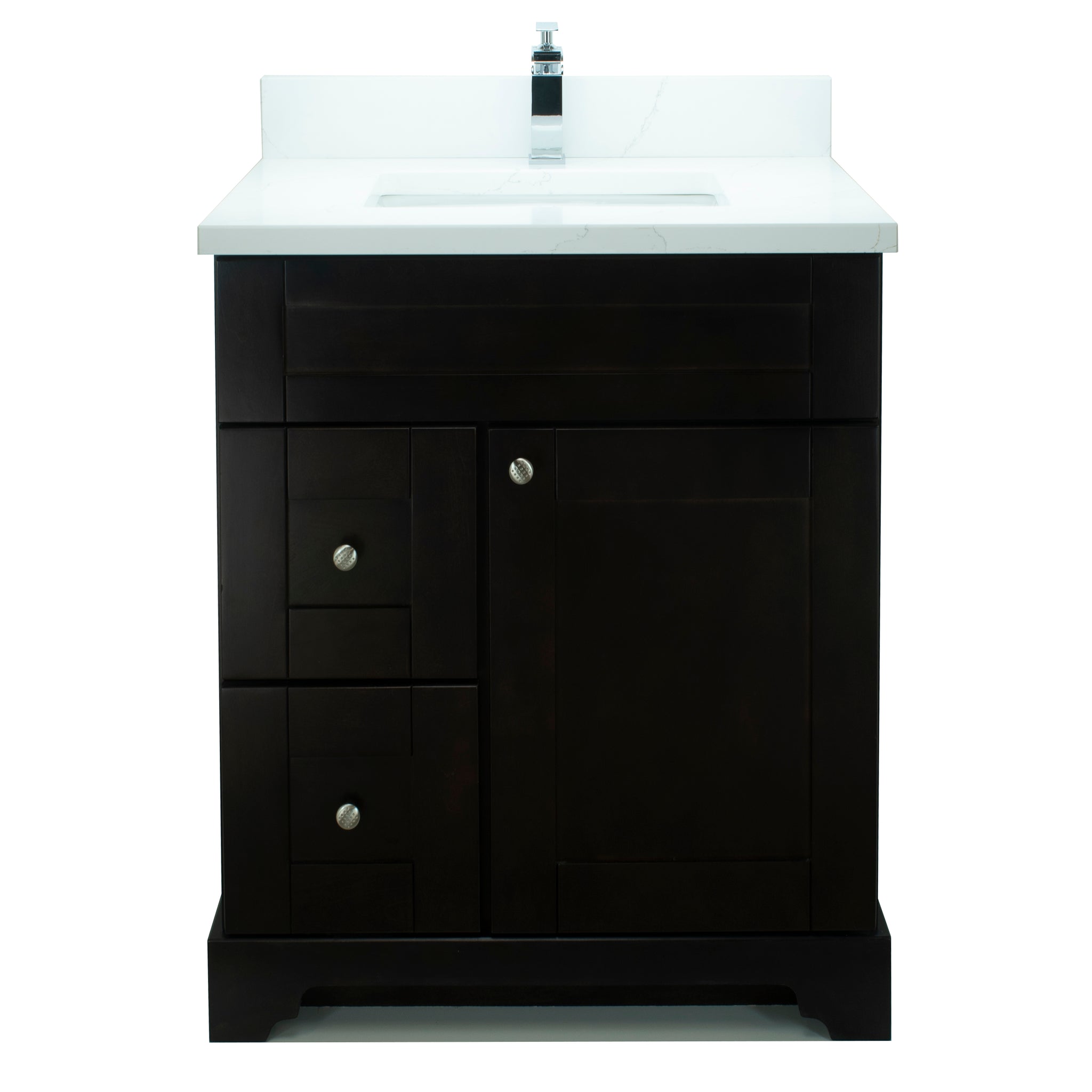 24" Espresso Damian Vanity with Classique Calcutta Quartz