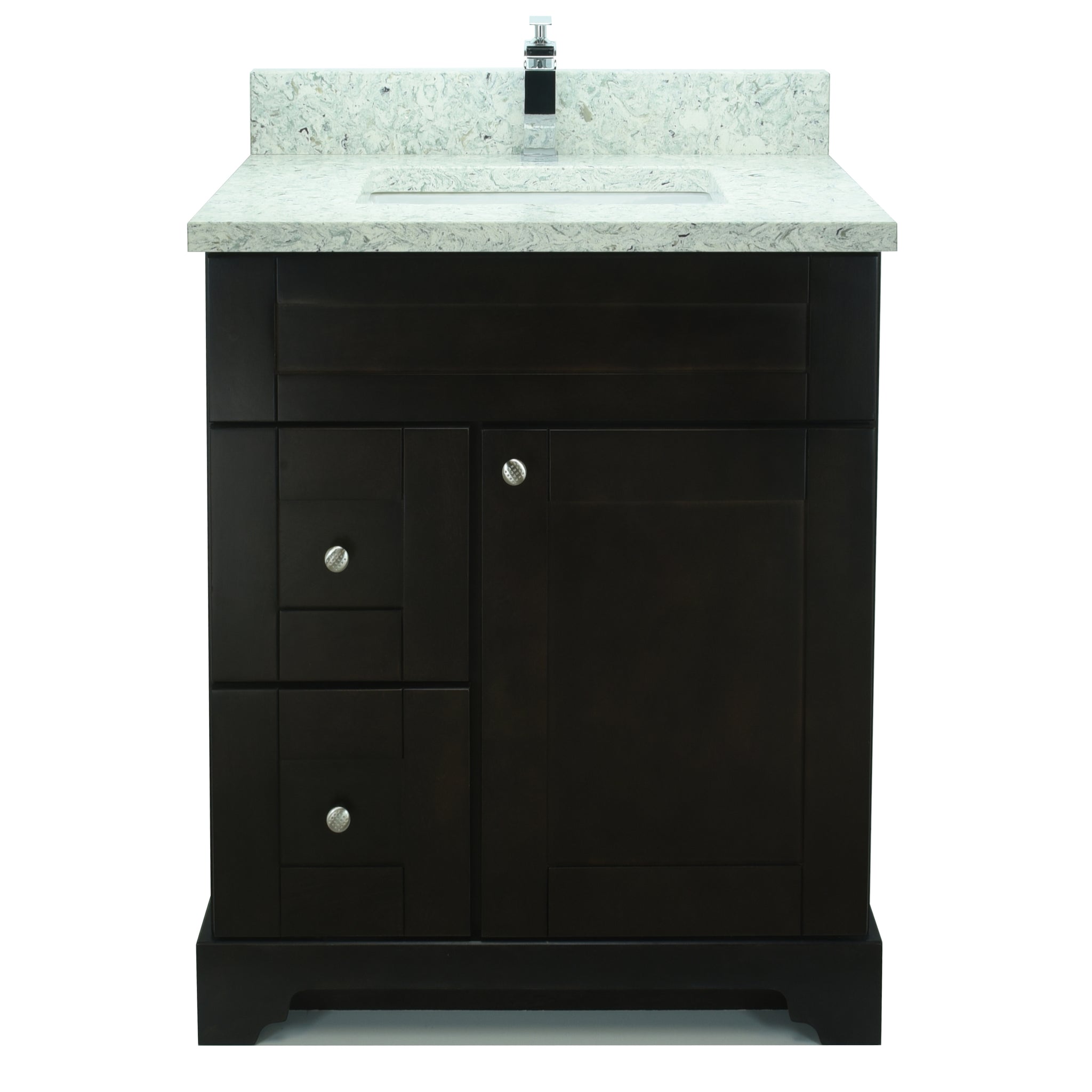 24" Espresso Damian Vanity with Topaz Quartz