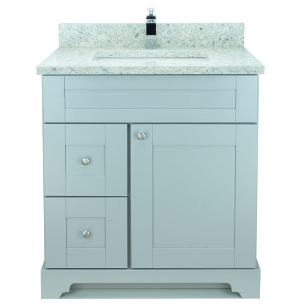 24"  Grey Damian Vanity with Topaz Quartz