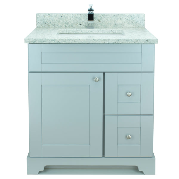 24"  Grey Damian Vanity with Topaz Quartz