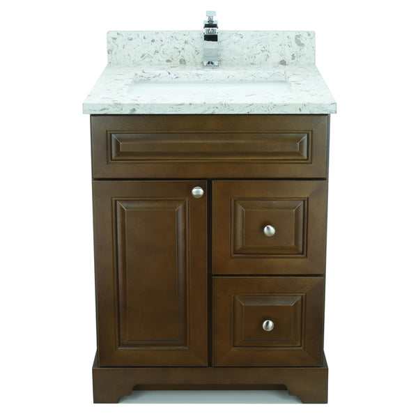 24" Royalwood Damian Vanity with Milk Way Quartz