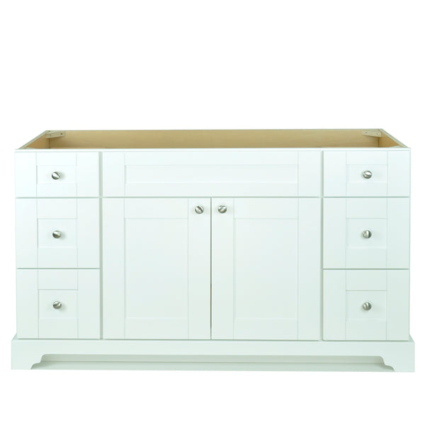 60" White Damian Vanity with Milky Way Quartz