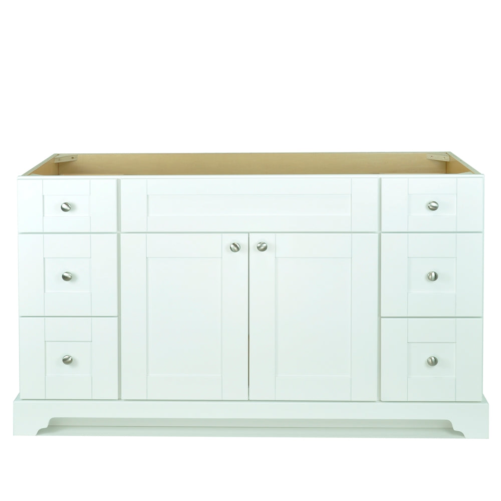 60" White Damian Vanity with Milky Way Quartz