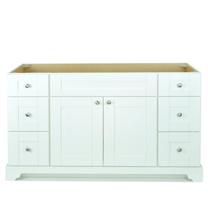 60" White Damian Vanity with Milky Way Quartz