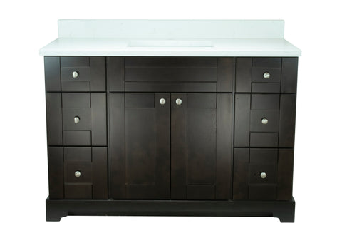 48" Espresso Damian Vanity with Carrera Quartz