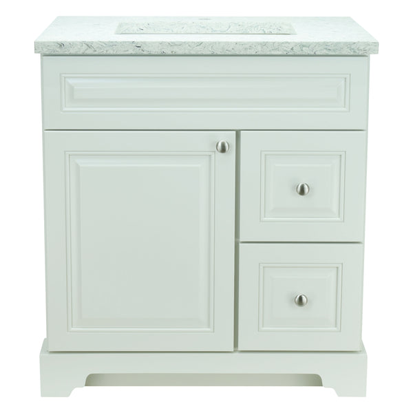 24" Antique White Damian Vanity with Topaz Quartz