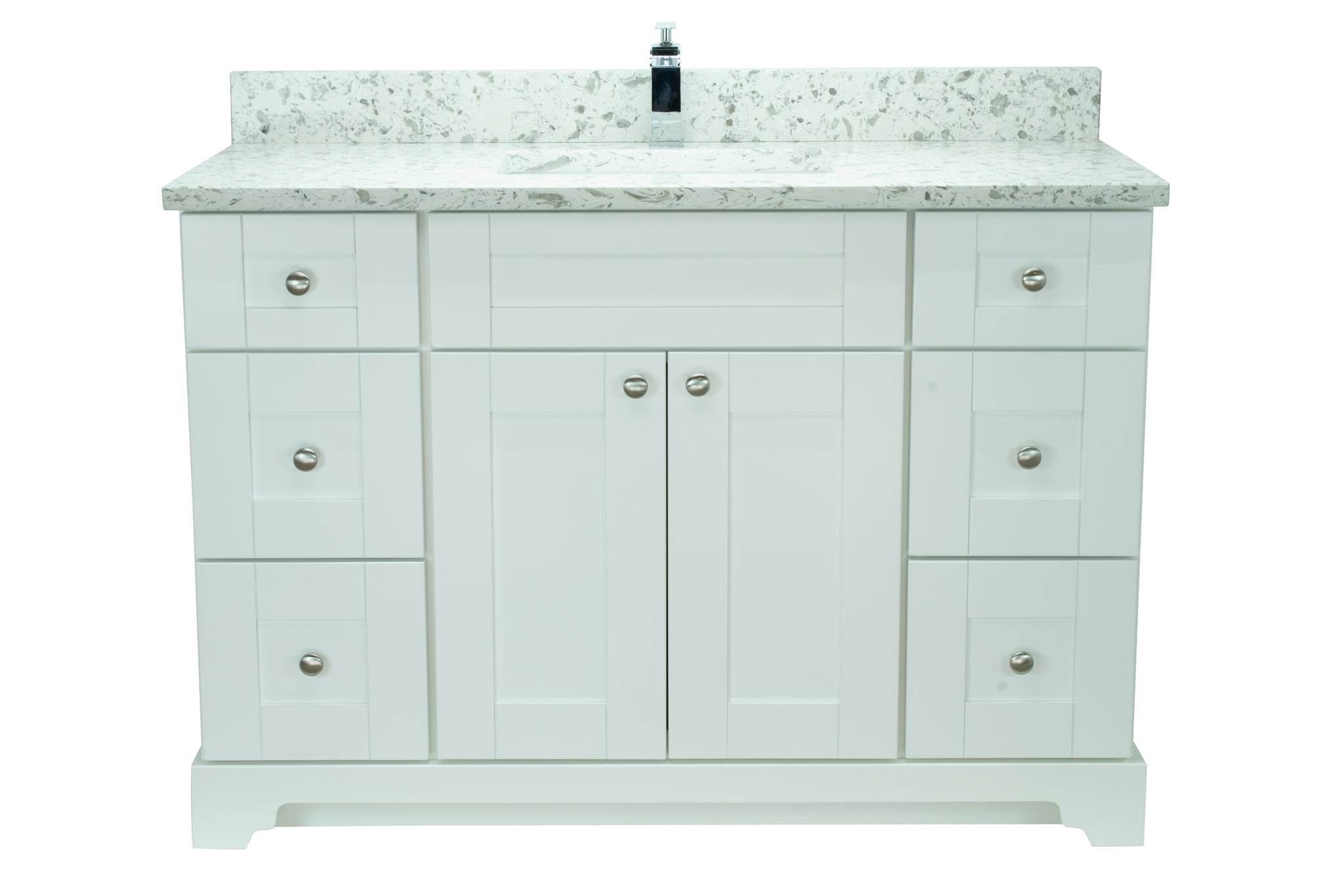 42" White Damian Vanity with Milky Way Quartz