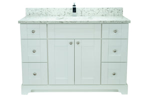 42" White Damian Vanity with Milky Way Quartz