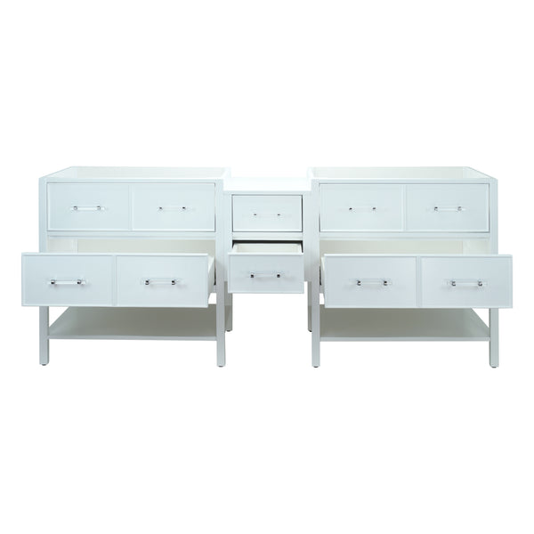 74" White Gemma Vanity Base Only