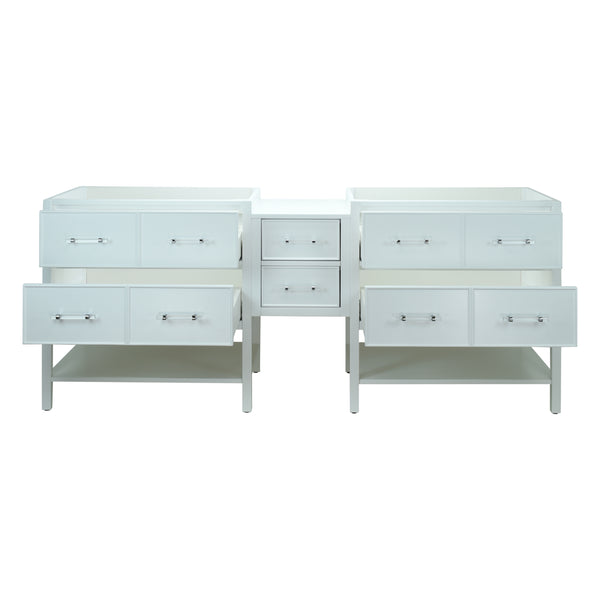 74" White Gemma Vanity Base Only
