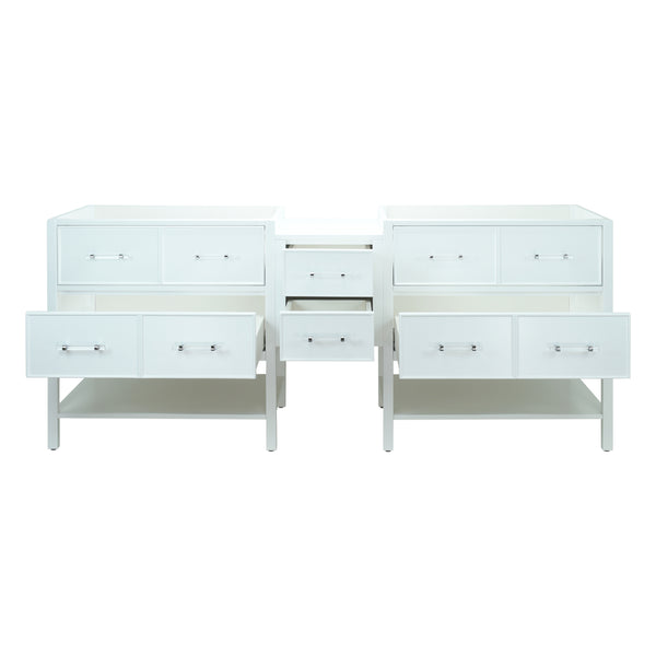 74" White Gemma Vanity Base Only