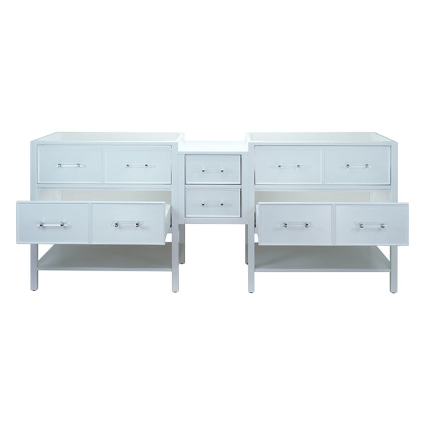 74" White Gemma Vanity Base Only