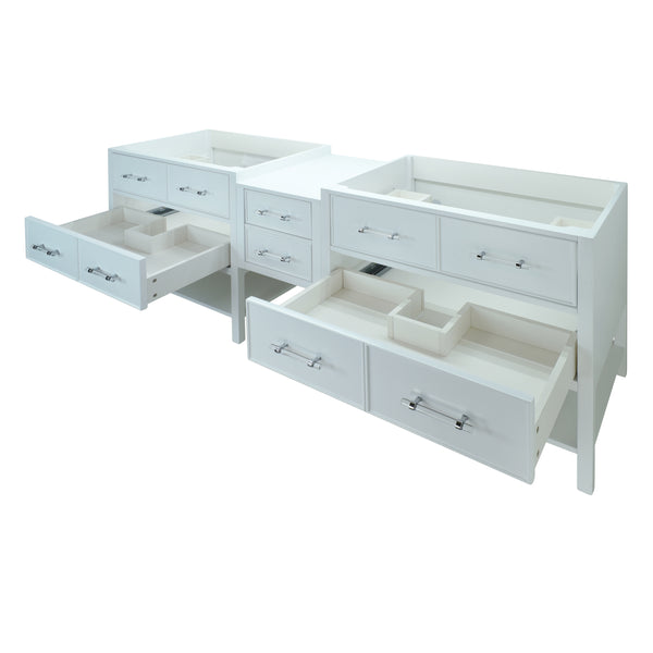 74" White Gemma Vanity Base Only