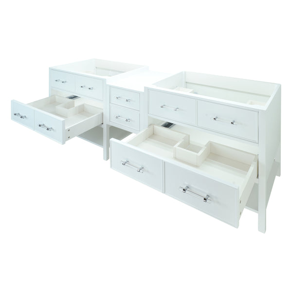 74" White Gemma Vanity Base Only