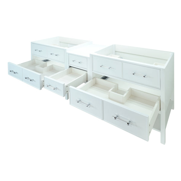 74" White Gemma Vanity Base Only