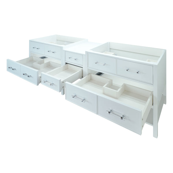 74" White Gemma Vanity Base Only