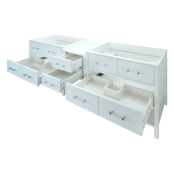 74" White Gemma Vanity Base Only